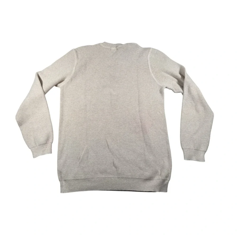 Eddie Bauer Swearter Mens LT Cream Biege Henley Knit Long Sleeve Pullover Button - Picture 2 of 10